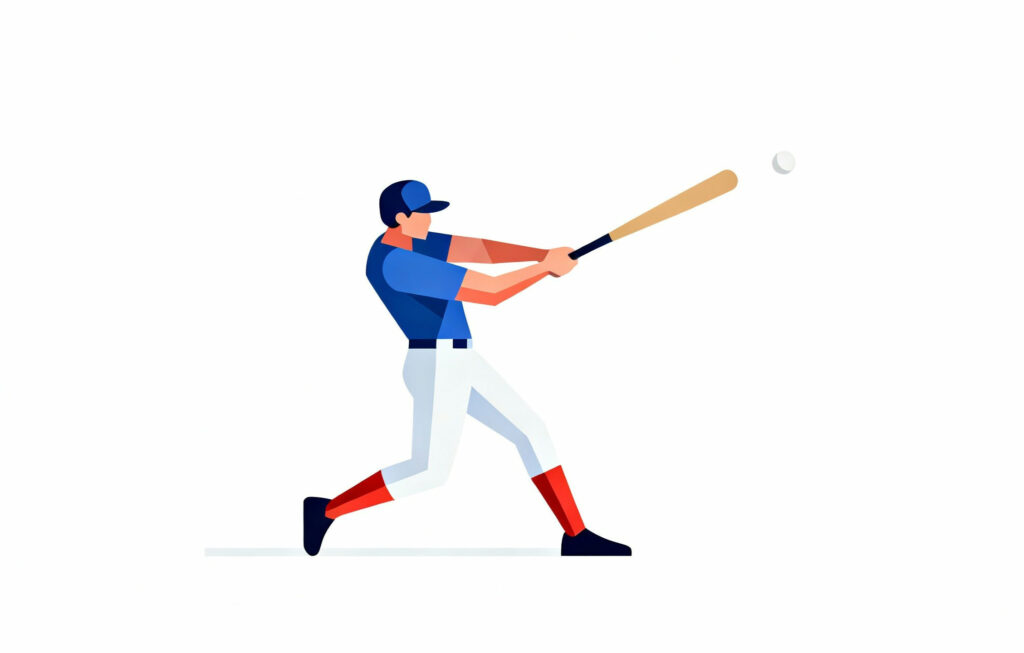 Free flat vector image of a baseball player on a white background