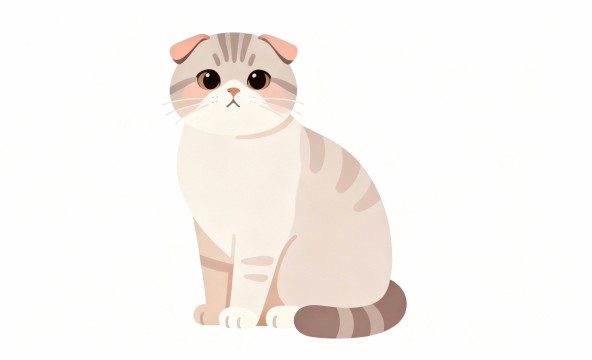 白背景のフラットベクターな猫のフリー画像２８