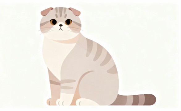 白背景のフラットベクターな猫のフリー画像３２