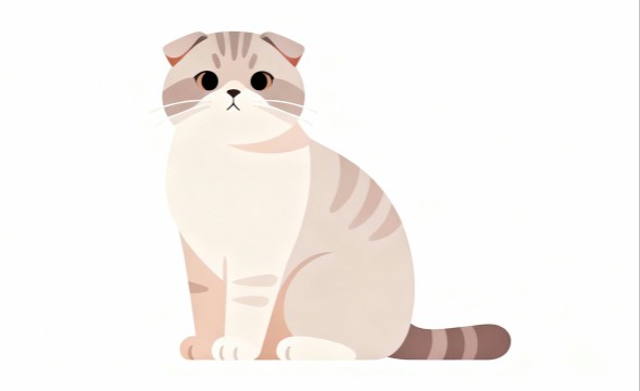 白背景のフラットベクターな猫のフリー画像３３