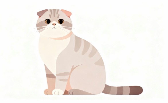 白背景のフラットベクターな猫のフリー画像３４