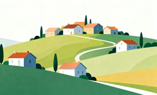 のどかな村の風景