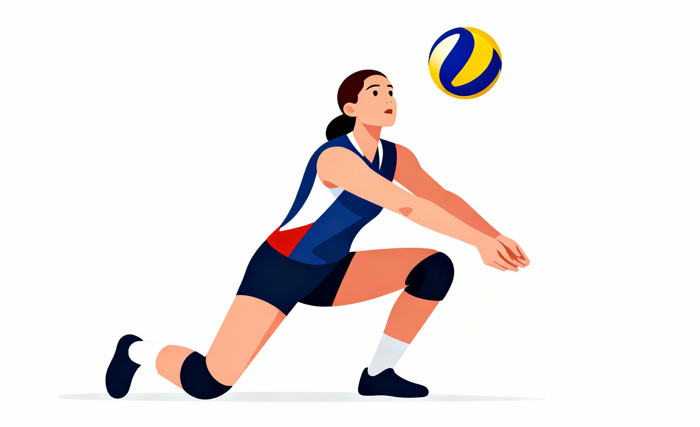 Free flat vector image of a volleyball player on a white background