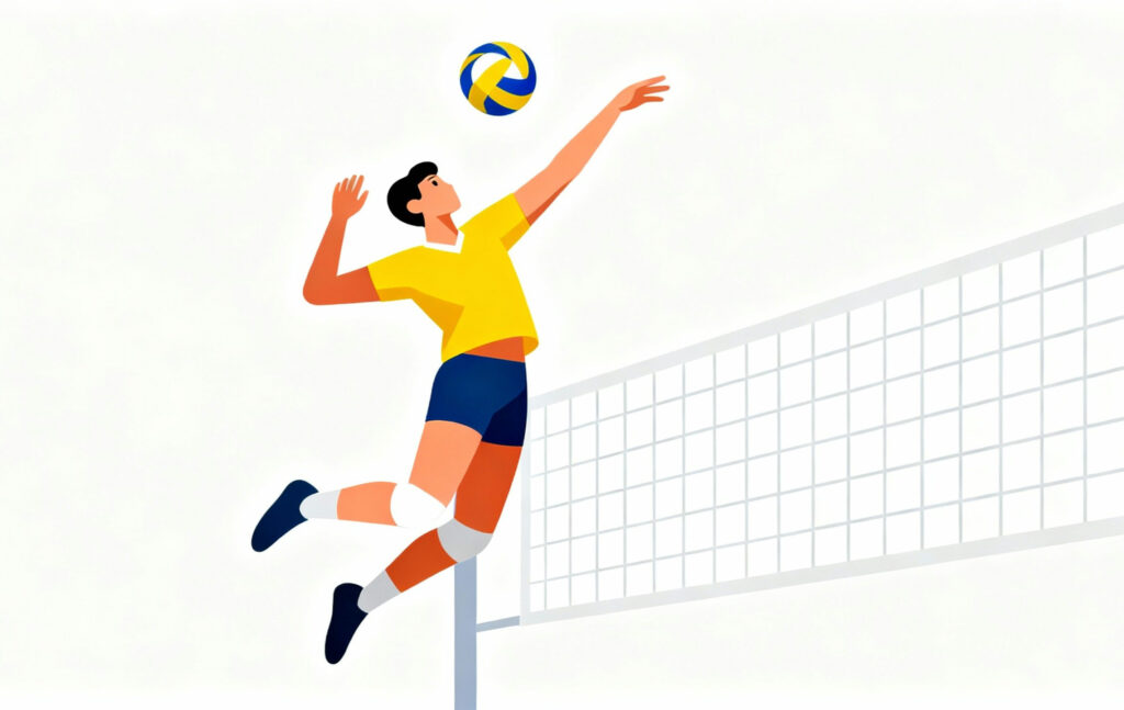Free flat vector image of a volleyball player on a white background