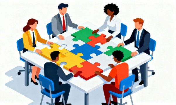 チームワークのフラットデザイン