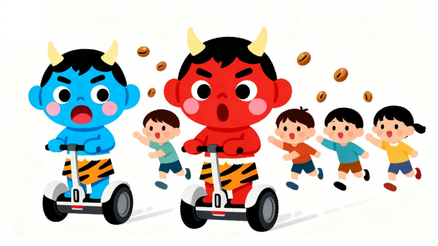 赤鬼と青鬼の節分イラスト