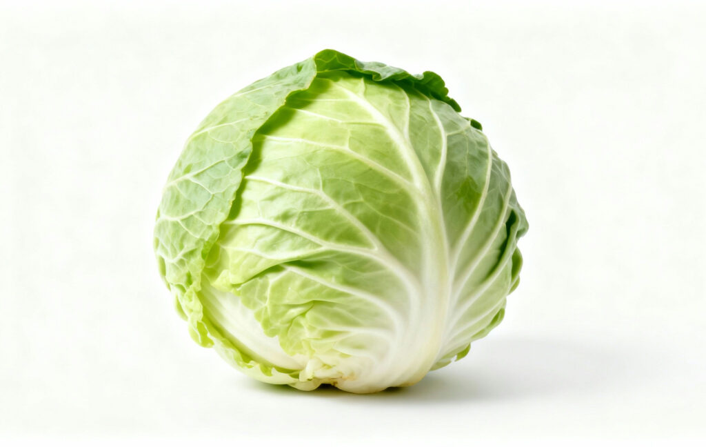 理学療法士監修のキャベツの白背景画像。
