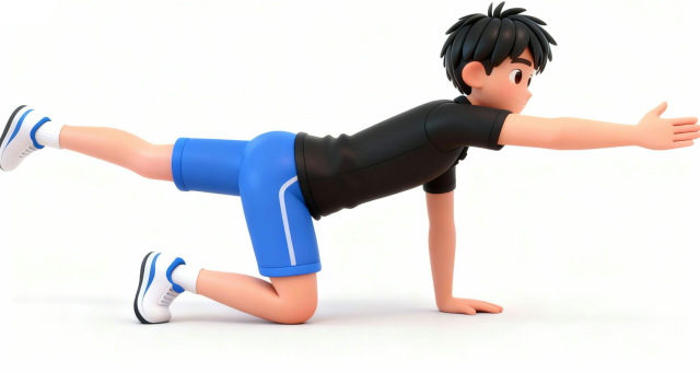 四つ這い運動 キープ動作 イラスト