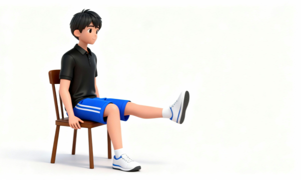 膝関節伸展運動のイラスト素材