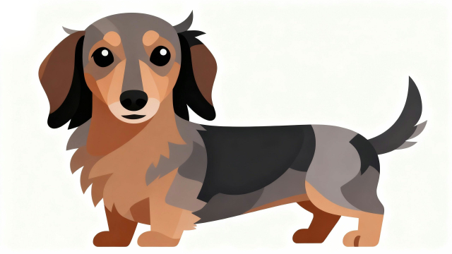 白背景のカニンヘン・ダックスフンドのイラスト素材｜かわいくて使いやすい無料フリー画像【商用利用可能】