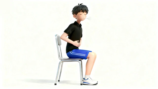 理学療法士監修：体幹を鍛えて、きれいな姿勢を保つ自主トレイラスト素材。腹斜筋のストレッチ、筋トレをするイラスト。理学療法士が制作したセルフケアに最適な自主トレ素材。商用無料・白背景・フラットデザインの高品質なフリー画像。