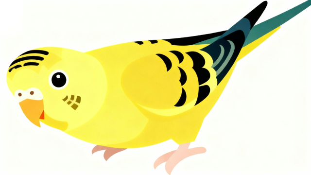 白背景で使いやすいセキセイインコのイラスト素材｜かわいいフラットデザインの無料フリー画像