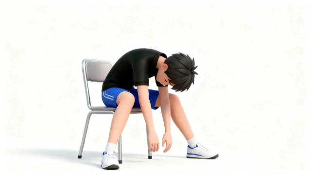 理学療法士監修：腰背部のストレッチをして、きれいな姿勢を保つ自主トレイラスト素材。脊柱起立筋のストレッチをするイラスト。理学療法士が制作したセルフケアに最適な自主トレ素材。商用無料・白背景・フラットデザインの高品質なフリー画像。