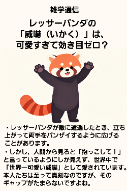 レッサーパンダの雑学紹介用イラストサンプル