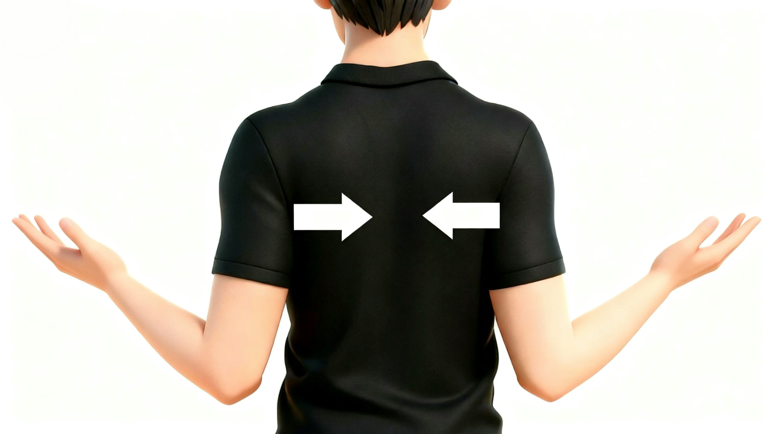 肩甲骨の内転運動 キープ動作 イラスト