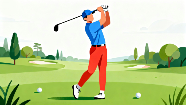 ゴルフのティーショット無料イラスト｜フラットデザイン・商用可