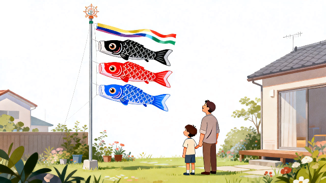 こどもの日・こいのぼりの無料イラスト：端午の節句を祝う家族や園児にぴったりのフリー素材