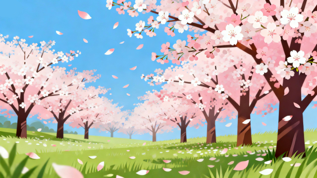 青空に映える満開の桜