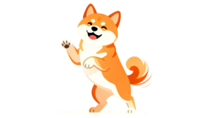 理学療法士監修のかわいい柴犬の白背景イラスト素材。