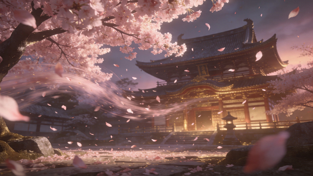 理学療法士監修の幻想的な桜のイラスト素材。