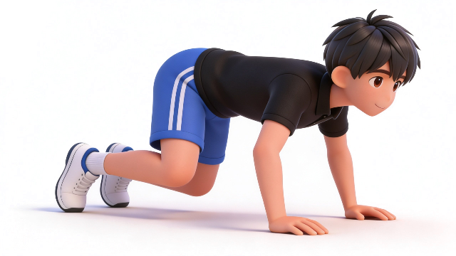 小学生の体幹トレーニング クマさん歩きのイメージ