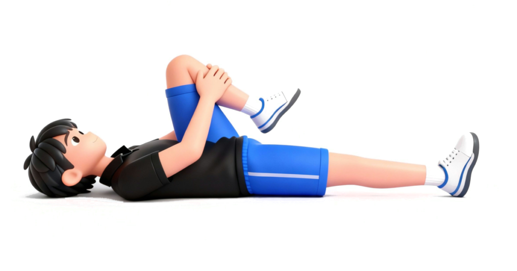 理学療法士監修の自主トレイラスト、方法、指導に適した、ストレッチ画像。運動。