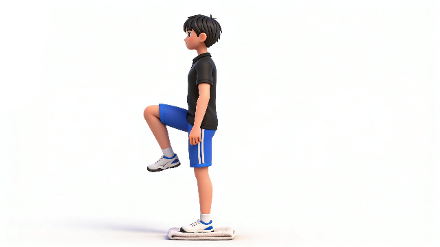 小学生の体幹トレーニング タオルを使った片足バランス運動