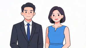 アナウンサーのフラットイラスト。