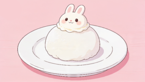 ウサギをモチーフにしたアイスのフラットイラスト。