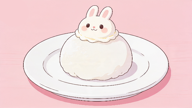 ウサギをモチーフにしたアイスのフラットイラスト。